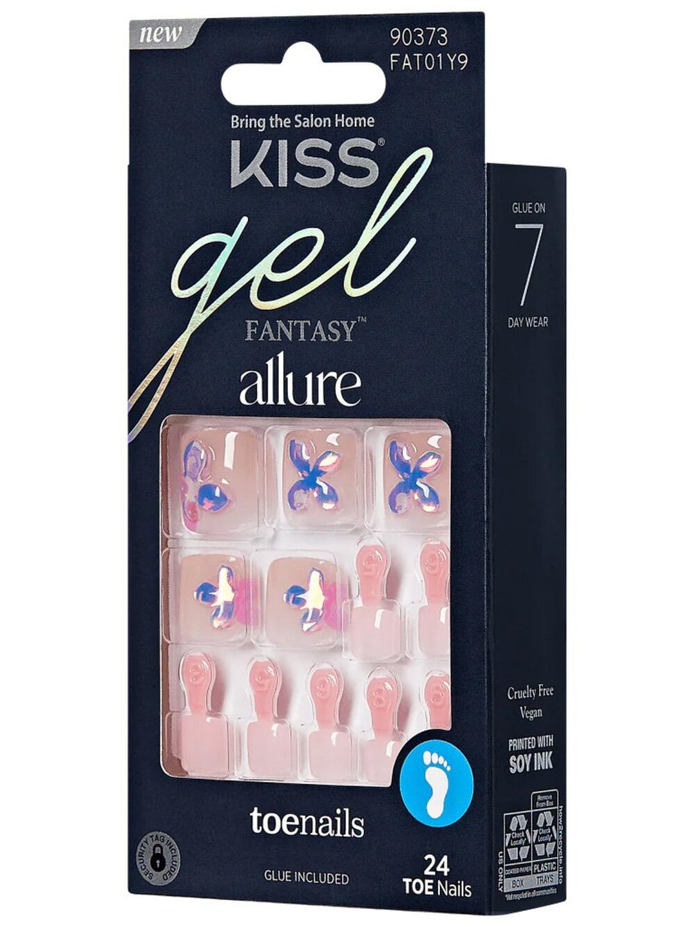 Kiss Gel Fantasy Allure Toenails - Blushing